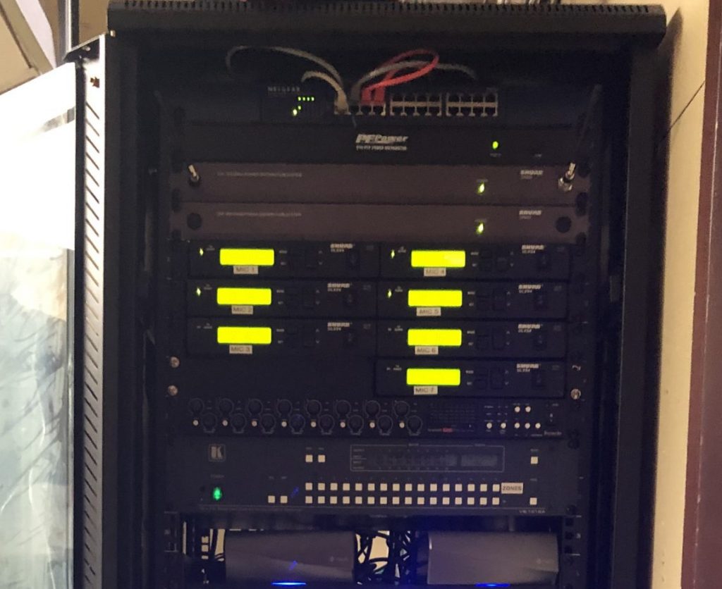 HomePhotos (2) Equipment rack with labeled audio video components after a commercial install